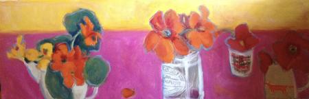 Pink< hello, nasturtiums